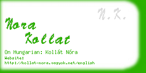 nora kollat business card