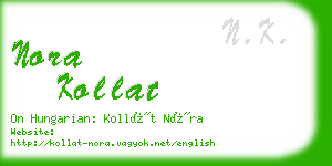 nora kollat business card